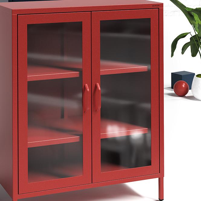 Vitrína Kovová Gina Modern Red,4
