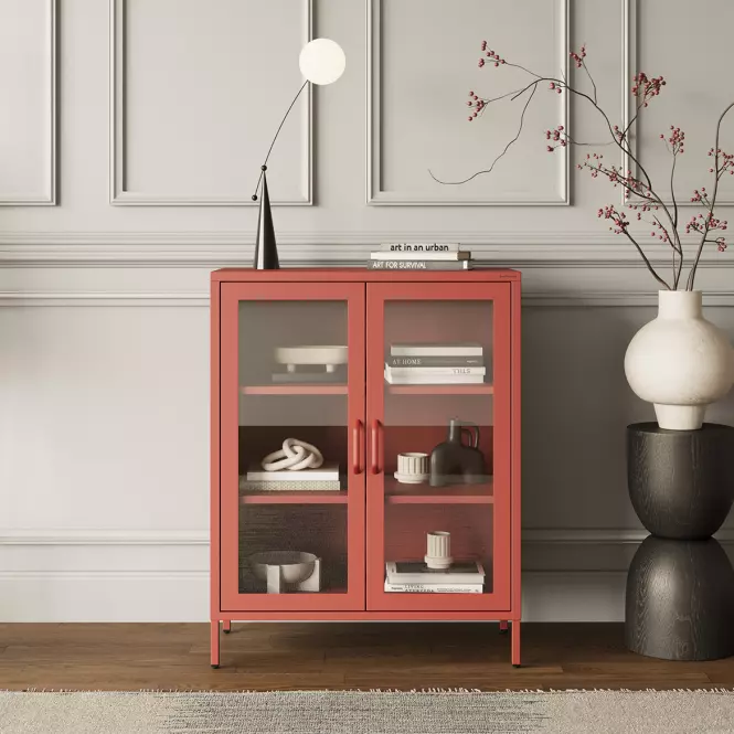 Vitrína Kovová Gina Modern Red,6