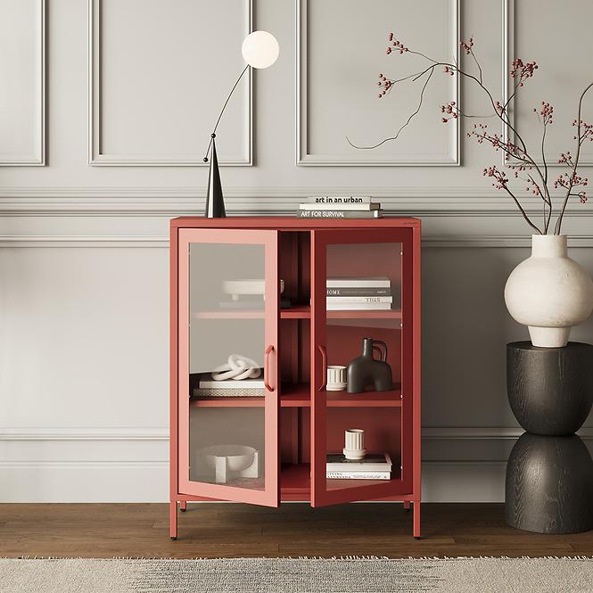 Vitrína Kovová Gina Modern Red,7