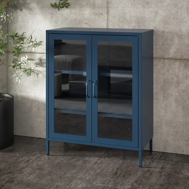 Vitrína Kovová Gina Modern Dark Blue,5