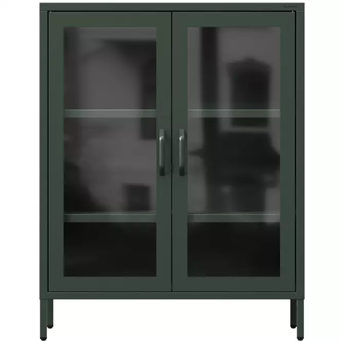 Vitrína Kovová Gina Modern Bottle Green,3