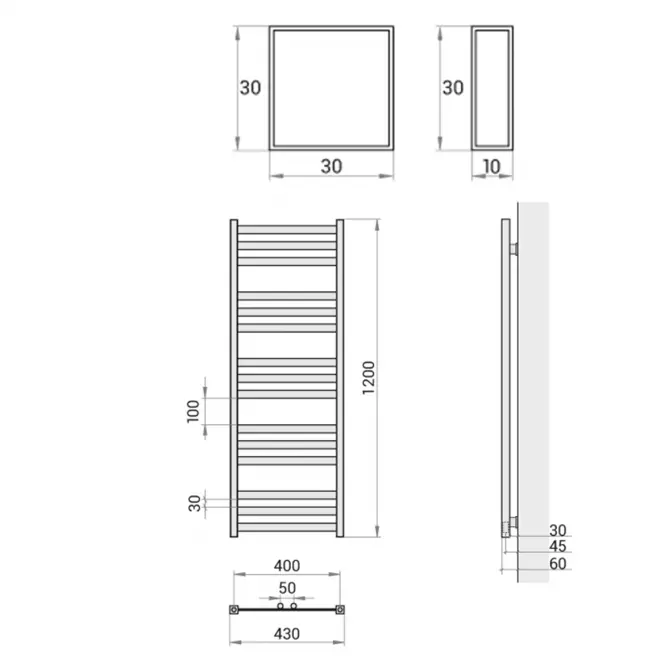 Kúpeľňový radiátor Viv New ZS12/40 1200x430 436W šedá