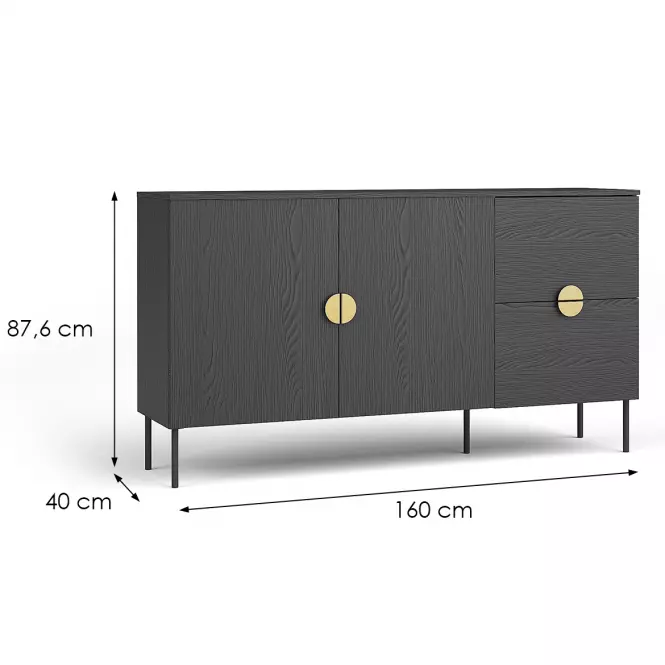 Komoda Mond 2D 2SZ 03-B čierna