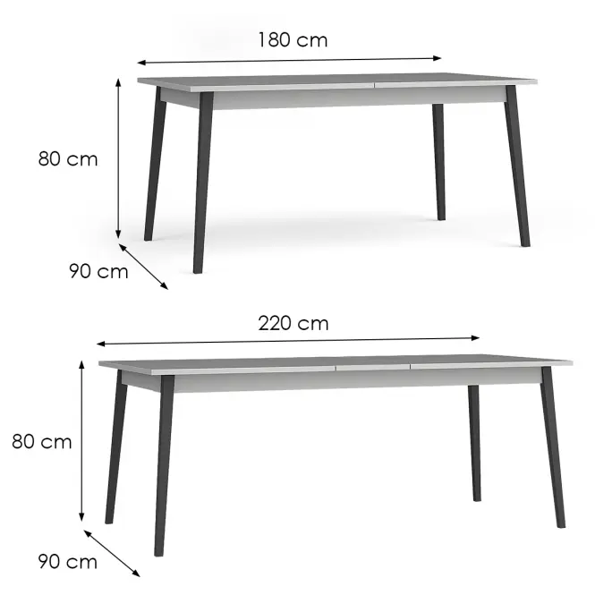 Rozkladací Stôl Iris 180+40  15B sivý,2