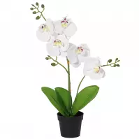 Umelá biela orchidea v kvetináči 40 cm