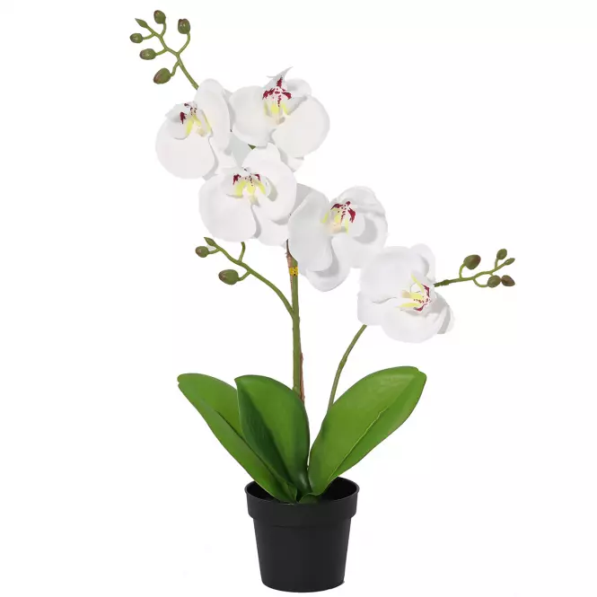 Umelá biela orchidea v kvetináči 40 cm
