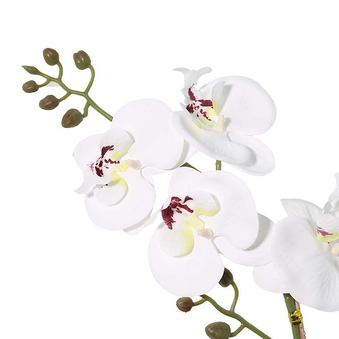 Umelá biela orchidea v kvetináči 40 cm