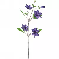 Umelý 4-kvetý plamienok v kvetináči clematis 75 cm