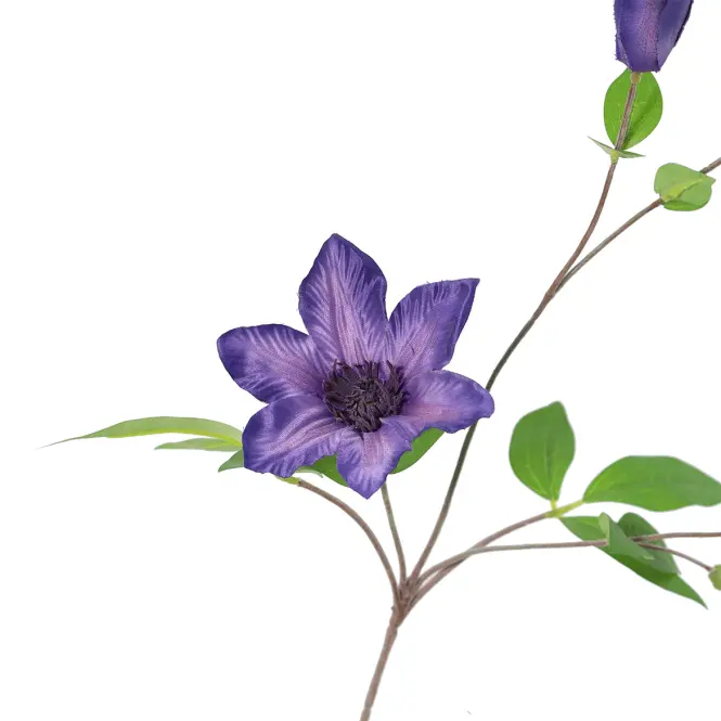 Umelý 4-kvetý plamienok v kvetináči clematis 75 cm,2