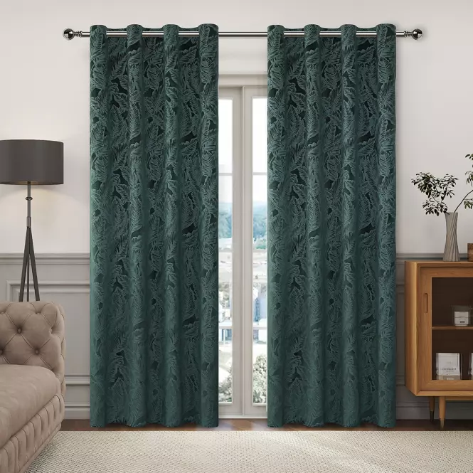 Závesová látka VELVET GY2316/270G/M2/12 280 cm zelená. Tovar na miaru