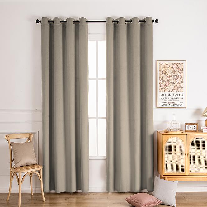Závesová látka VELVET GY2329/240G/M2/2/ 150 cm béžová. Tovar na mieru