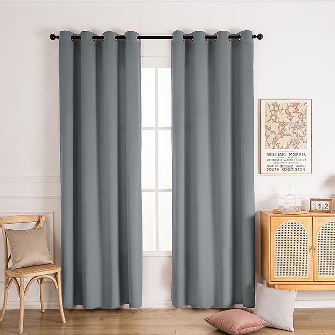 Závesová látka VELVET GY2329/240G/M2/8 150 cm strieborná. Tovar na mieru