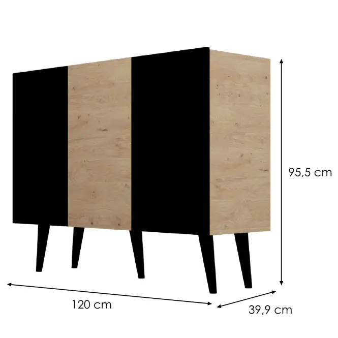 Komoda 120 Toronto Artisan/Čierna,2