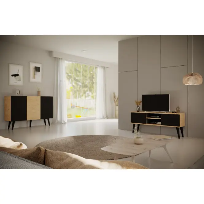 Komoda 120 Toronto Artisan/Čierna,8