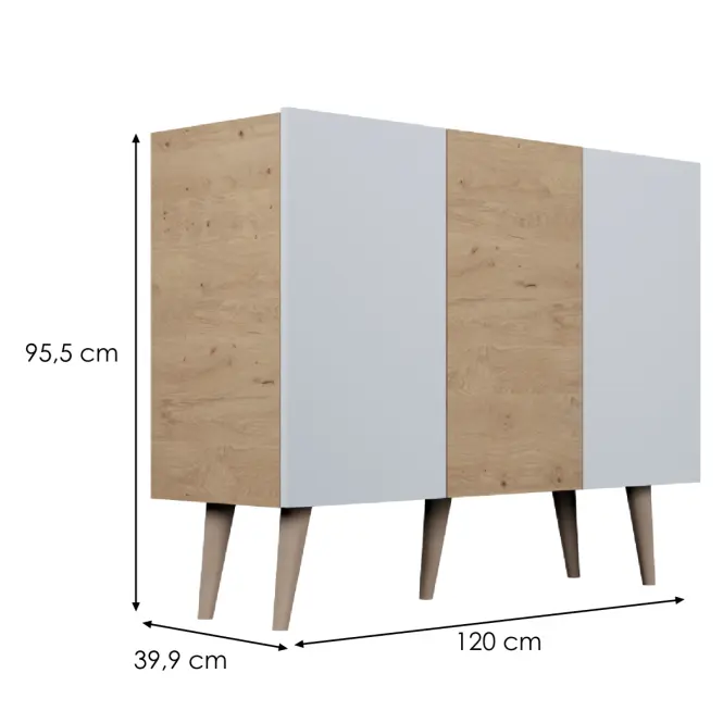 Komoda 120 Toronto Artisan/Biely,2
