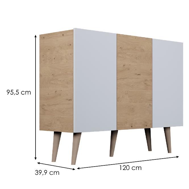 Komoda 120 Toronto Artisan/Biely,2