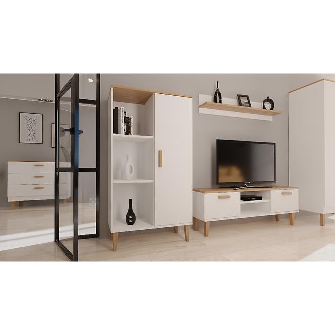 Komoda Denver Biely/Hikora,8