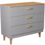Komoda Denver Šedý Chinchilla/Hikora