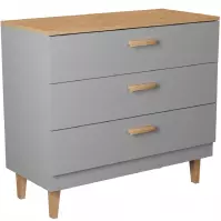 Komoda Denver Šedý Chinchilla/Hikora