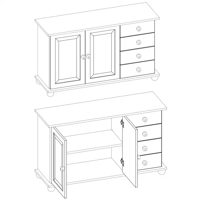 Komoda Borovica KD59 125x76x42
