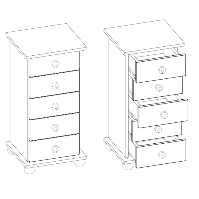 Komoda Borovica KD03 45x92x42