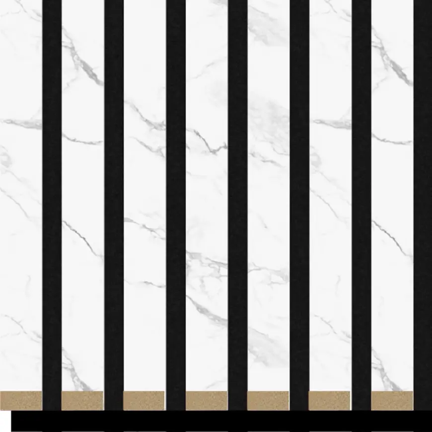 Akustické lamely 3d na plsti svetlý mramor 21x300x2650mm