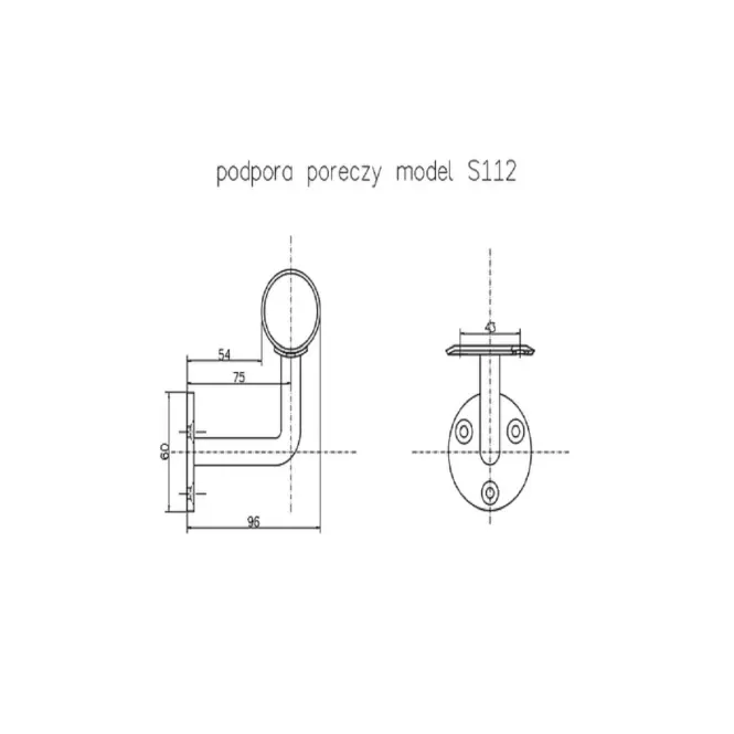 Plochý držiak zábradlia 42,4 mm 3 upevňovacie body  nehrdz. oceľ,2