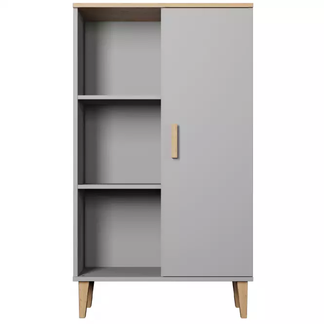 Regál Denver Šedý Chinchilla/Hikora,4