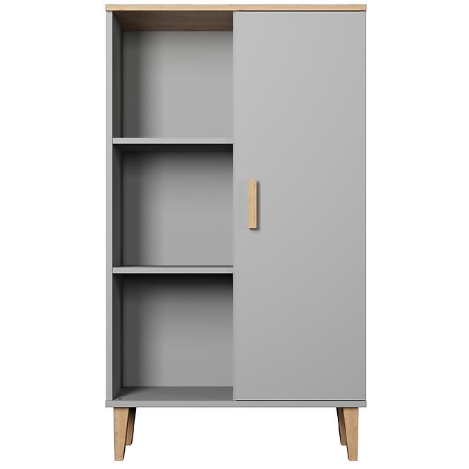 Regál Denver Šedý Chinchilla/Hikora,4
