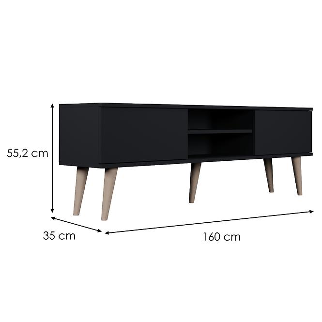 TV Stolík 160 Toronto Čierna