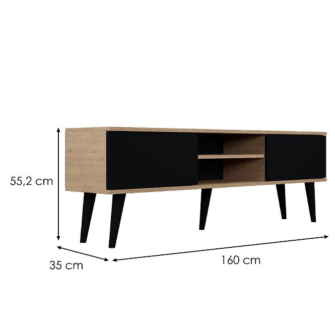 TV Stolík 160 Toronto Artisan/Čierna