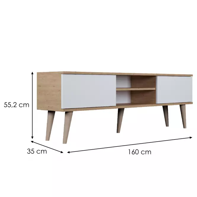 TV Stolík 160 Toronto Artisan/Biela,2
