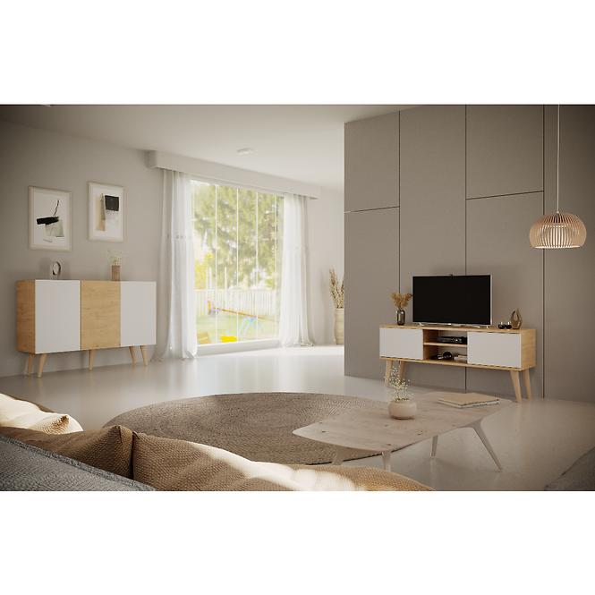 TV Stolík 160 Toronto Artisan/Biela