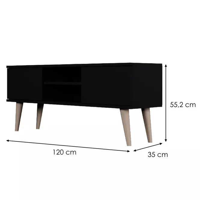 TV Stolík 120 Toronto Čierna,2