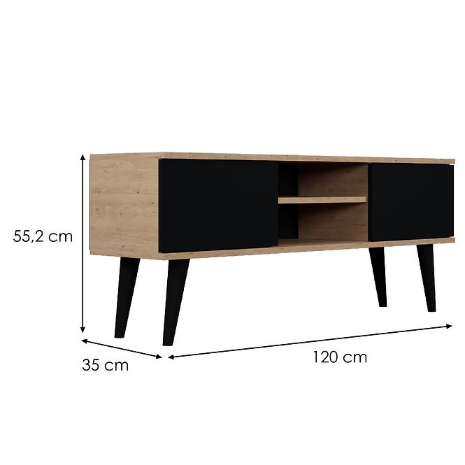 TV Stolík 120 Toronto Artisan/Čierna