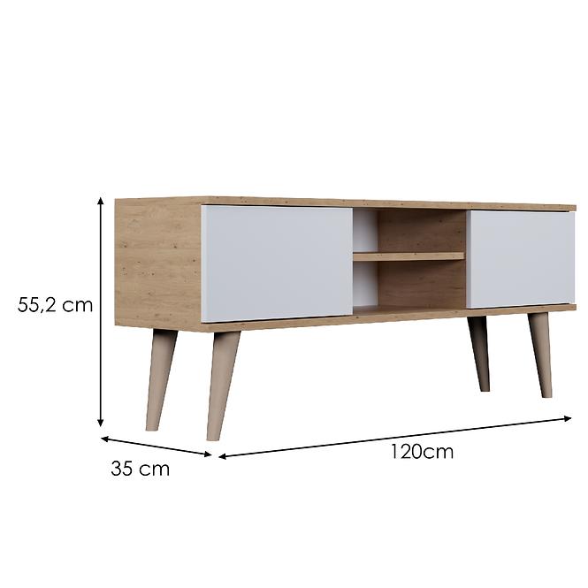TV Stolík 120 Toronto Artisan/Biela