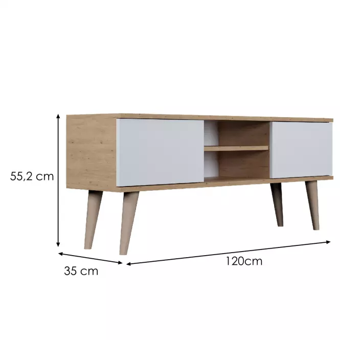 TV Stolík 120 Toronto Artisan/Biela,2