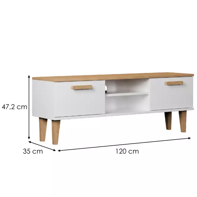 TV Stolík 120 Denver Biela/Hikora