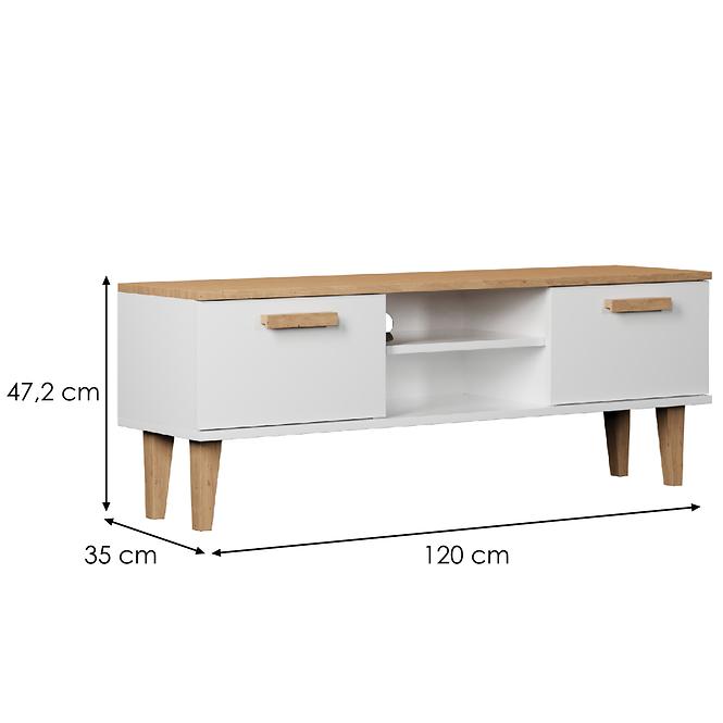TV Stolík 120 Denver Biela/Hikora