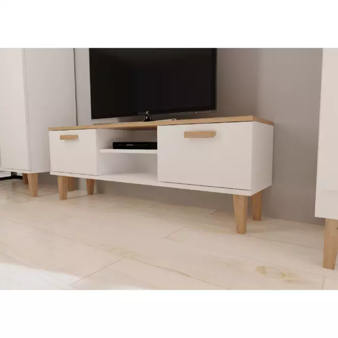 TV Stolík 120 Denver Biela/Hikora