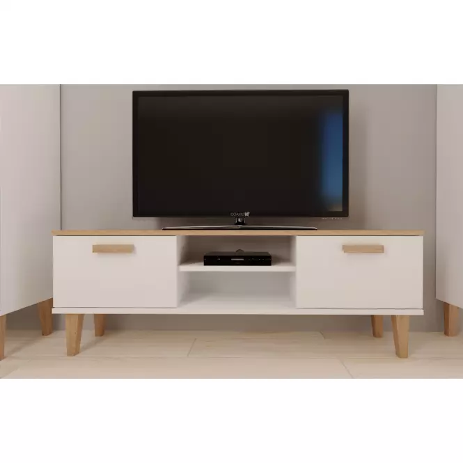 TV Stolík 120 Denver Biela/Hikora,8