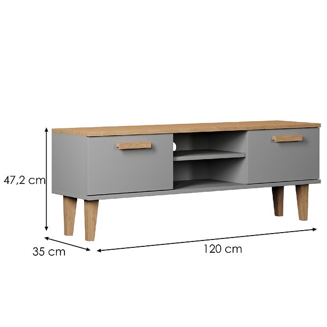 TV Stolík 120 Denver Sivý Chinchilla/Hikora,2