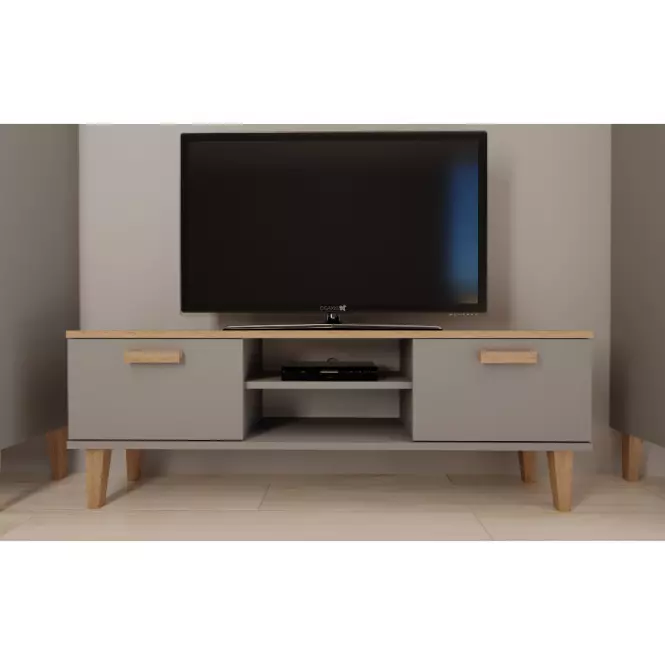 TV Stolík 120 Denver Sivý Chinchilla/Hikora