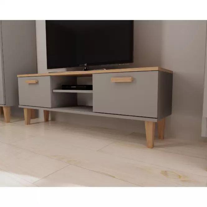 TV Stolík 120 Denver Sivý Chinchilla/Hikora