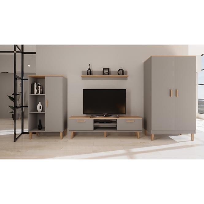 TV Stolík 120 Denver Sivý Chinchilla/Hikora