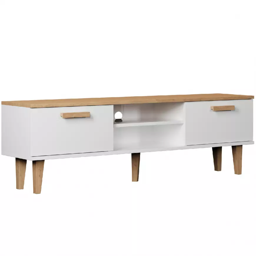 TV Stolík 160 Denver Biela/Hikora