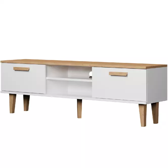 TV Stolík 160 Denver Biela/Hikora,3