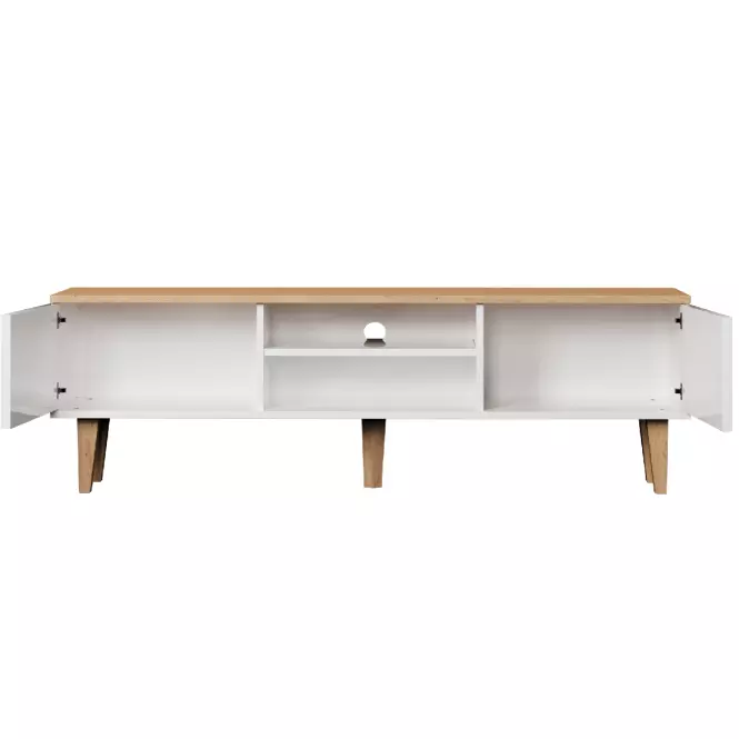 TV Stolík 160 Denver Biela/Hikora,5