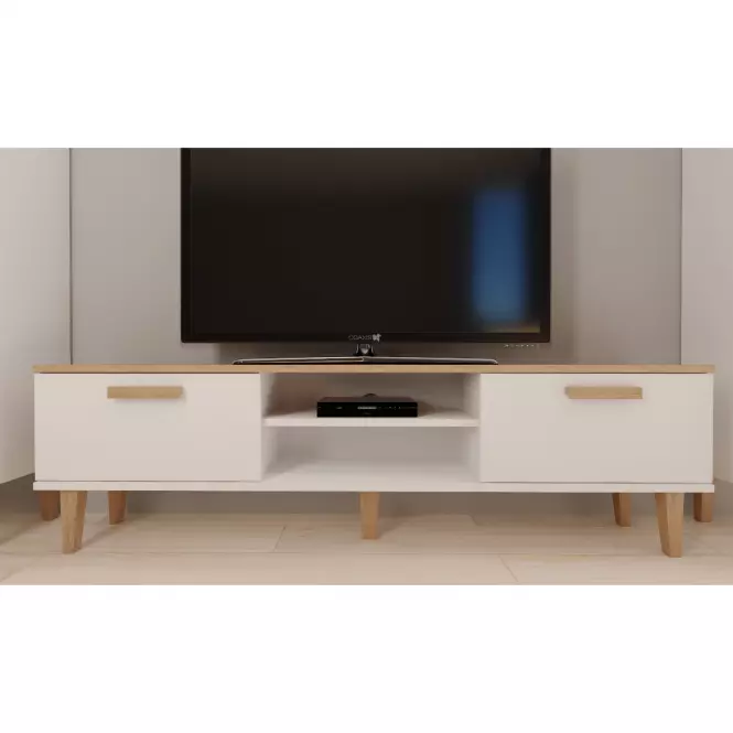 TV Stolík 160 Denver Biela/Hikora,7