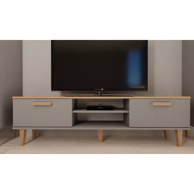 TV Stolík 160 Denver Sivý Chinchilla/Hikora,7
